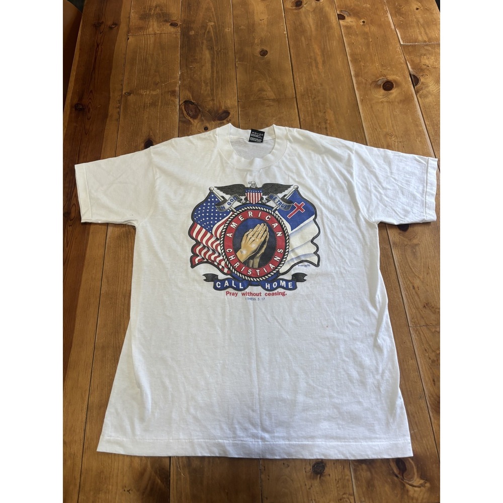 Vintage 1994 Fruit of the Loom BEST American Christians Call Home T-Shirt Men's